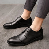 Classic Italian Style Career Office Leather Shoes Pointy Toe Wedding Dress Shoes Men MartLion   