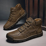 Golden Sapling Casual Men's Boots Retro Leather Winter Shoes Classics Outdoor Trekking Leisure Tactical Work MartLion   