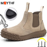 Men's Work Boots Anti-smash Anti-puncture Safety Shoes Chelsea Anti-scald Welding Indestructible MartLion   