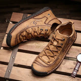 Men's Leather Casual Shoes Outdoor Soft Homme Classic Ankle Non-slip Flats Moccasin Trend MartLion   