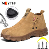 Outdoor Work Boots Safety Steel Toe Shoes Men's Spark Resistant Welding Anti-smashing Anti-stab Indestructible MartLion   