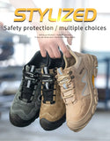 anti puncture Work shoes with steel toe anti sparks suede boots men's anti-slip safety indestructible MartLion   