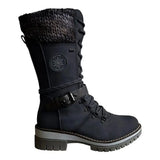 Boots Women's Waterproof Knee Snow Boots Botas de nieve impermeables MartLion Black 37