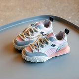 Children Sport Shoes Winter Autumn Baby Cotton Girls Color Matching Clunky Sneakers Boys Warm Soft Running MartLion pink leather style 21 