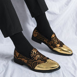 Spring Men's Shoes Gold Blue Adult Dress Footwear Slip-on Casual Zapatos Party Formal Mart Lion Gold 6 
