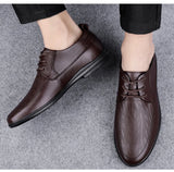 Men's Shoes Genuine Leather Formal Shoes for Men Oxfords Male Wedding Party Office Business Shoes MartLion   