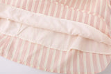 Summer Women Short Sleeve Striped Dress Mori Girl Mini Frocks Peter Pan Collar MartLion   