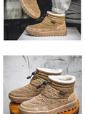 Cotton Shoes Men's Casual Warm Snow Boots Anti-slip Lightweight Flat Faux Fur Outdoor Walk MartLion   
