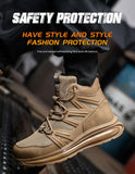 anti puncture high top boots work breathable work shoes with Steel Toe Safety Women Men's Work Sneakers MartLion   
