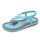 Sandals Woman Platform soft leather Flip Flops shoes 6colors available MartLion Blue 37 