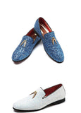 Men's Casual Shoes Sequins Bling Glitter Party Wedding Flats Light Driving Loafers Moccasins Mart Lion   