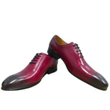 Shoes Oxfords Leather Shoes for Men t Red Social Wedding Evening Party Lace Up MartLion