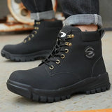 Construction Work Safety Boots Men's Steel Toe Work Shoes High Top Puncture Proof Safety Welder Anti-spark MartLion   