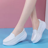 Foreign trade nurse shoes women's leather breathable soft thickened soles small white medical work MartLion   