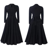 solid color casual  dress long sleeve elegant party dress elegant dresses MartLion   