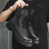 Men's English Style Thick Sole Design Men Boots  Layer Leather Casual Boots