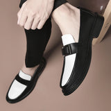 Wedding Shoes Men's Metal Buckle Loafers Formal Patent Leather Elegant Formal MartLion   