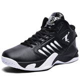 Non-slip Basketball Shoes Men's Air Shock Outdoor Trainers Light Sneakers Young Teenagers High Boots Basket Mart Lion Black 38 