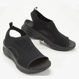 Women Summer Mesh Casual Sandals Ladies Wedges Outdoor Shallow Platform Shoes Slip-On Light Comfort MartLion Black 35 