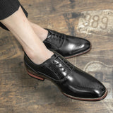 British Men's Dress Shoes Classic Formal Split Leather Elegant Sapato Social Masculino Mart Lion   