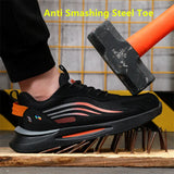 light work shoes anti puncture labor working men's protective work with steel toe anti slip work sneakers MartLion   