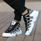 Men's Sneakers Striped Couple Shoes Leisure Sports Road Running Casual Cricket Women Trend Walking MartLion black 36 