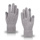 men's warm gloves winter touch screen plus fleece gloves cold warm wool knitted gloves MartLion gray  