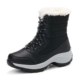 Women Platform Outdoor Snow Boots Non-slip Winter Walking Shoes Fur Warm Ankle Boots Wedge MartLion   