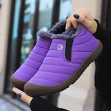 Men's Women Snow Shoes Waterproof Plush Warm Fur Non-slip Slip-on Winter Sneakers Botas Mujer Invierno Outdoor Mart Lion   