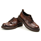 Soft Leather Men's Formal Shoes  Brand Retro Genuine Leather Daily Wedding Social Shoes Male MartLion   