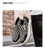 Men's Casual Shoes Geometric Figure Breathable Slip-on Loafers Street Cool Youth Flat Skateboard Mart Lion   