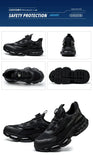 black work shoes men's anti puncture work sneakers work safety with iron toe anti slip working with protection MartLion   
