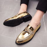 Men's Sequined Tassel Shoes Handmade Retro Soft Non-slip Loafers Casual Leather Mart Lion   