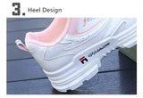 Women Running Shoes Breathable Walking Mesh Lace Up Platform Sneakers White Vulcanized MartLion   