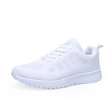 Women Casual Shoes Walking Mesh Breathable Sneakers running Sport Flat Platform White Vulcanized Mart Lion White 36 