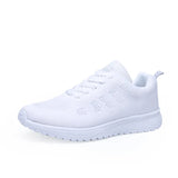 Women Casual Shoes Walking Mesh Breathable Sneakers running Sport Flat Platform White Vulcanized MartLion White 36 