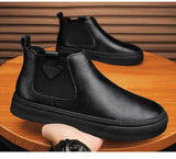 Winter Classic Men's Chelsea Boots Suede Leather Ankle Slip-on High top Shoes Men Para Hombre MartLion   