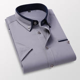 Summer Shirt Men's Short Sleeves Button Up Shirt Turn-down Collar Casual Clothing Mart Lion gray shirt M 46-56 KG 