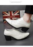 Classic Red Dress Shoes Men's Height-increasing High Heels Leather Wedding Elegant Party MartLion   