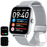 1.85 inch Bluetooth Call Smart Watch Men's IPx8 Sports Fitness Tracker Heart Monitor Smartwatch For Android IOS MartLion Silver  