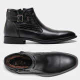 Men's Warmest Winter Boots Leather Winter Shoes MartLion 5281 Black 40 CHINA