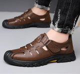 Designer's Hollowed-out Men's Sandals Wear-resistant Outdoor Walking Soft Leather Summer MartLion   