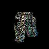 Men's Mushroom Rainbow Color Reflective Shorts Elastic Waist Hip Hop Short Pants Nightclub Reflect Colorful Shorts Mart Lion   