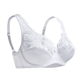 Women's Bra  Lingerie  Bras Floral Lace Underwire Brassiere Tops  Female Underwear MartLion White 90B 