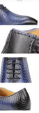  Men's Shoes Luxury Oxford Genuine Leather Handmade Black Blue Prints Lace Up Pointed Toe Wedding Office Formal Dress MartLion - Mart Lion