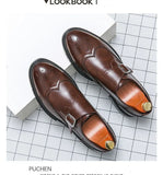 Brown Brogue Shoes Men's Tassel Leather Dress Casual Zapatos Hombre De Vestir MartLion   