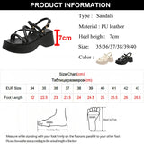 Cross Strap Platform Sandals for Women Summer Thick Bottom Gladiator Shoes Casual Non-Slip Wedge MartLion   