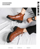 British Style Platform Work Shoes Brogue Men's Boots MartLion   