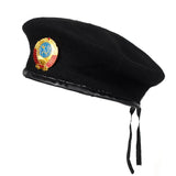 Autumn winter cap warm woolen octagonal hat adjustable beret hats versatile unisex beanie pure color beret caps MartLion Black 2  
