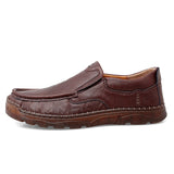 Golden Sapling Loafers Men's Casual Shoes Retro Leather Flats Party Moccasins Leisure Formal Footwear MartLion Brown 45 